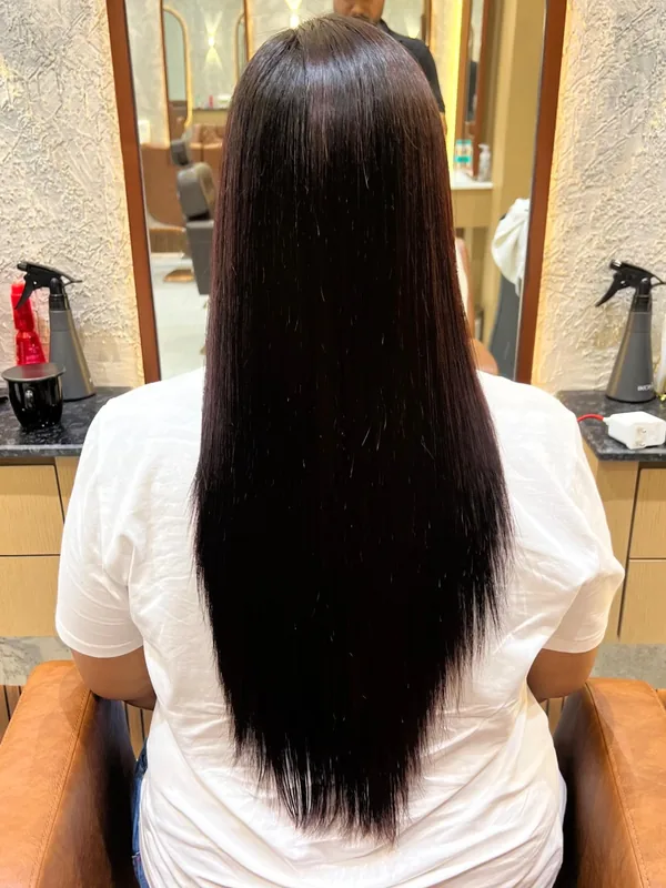 After Nanoplastia — silky smooth straight hair at L'Amour Luxe Kharghar